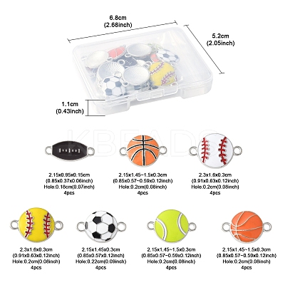 28Pcs 7 Styles Alloy Enamel Connector Charms ENAM-FS0002-69-1