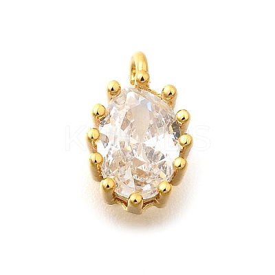 Brass Micro Pave Cubic Zirconia Charms KK-B131-12G-1