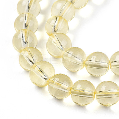 Baking Paint Transparent Glass Beads Strands DGLA-N006-8mm-03-1