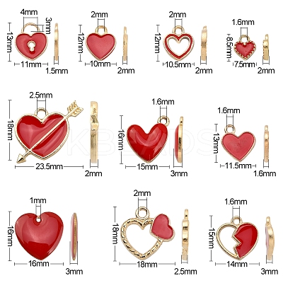 50Pcs 10 Styles Alloy Enamel Pendants ENAM-CJ0002-85-1