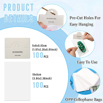 100Pcs Rectangle Clear Polypropylene Cellophane Bags CDIS-TA0001-39-1