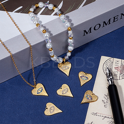 8Pcs 2 Colors 304 Stainless Steel Pendants STAS-SC0009-41-1