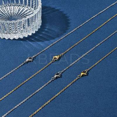 4Pcs 2 Colors 304 Stainless Steel Cable Chain Necklace Making STAS-FS0001-80-1