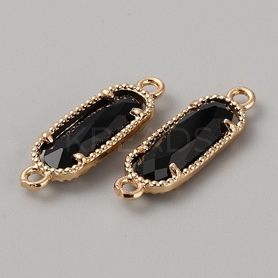 Golden Plated Brass Pave Glass Connector Charms LS-FIND-WH0110-728G-02-1