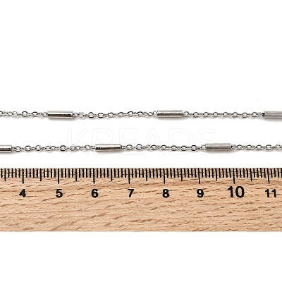 304 Stainless Steel Column Link Chain Necklaces for Women Men NJEW-A058-01P-1