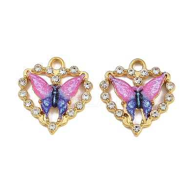 304 Stainless Steel Resin Pendants STAS-L302-18G-1