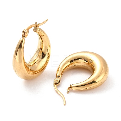 PVD Vacuum Plating 304 Stainless Steel Chunky Hoop Earrings for Women X-EJEW-F280-06B-G-1