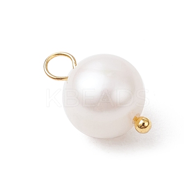 Natural Cultured Freshwater Pearl Round Charms PALLOY-JF04193-01-1