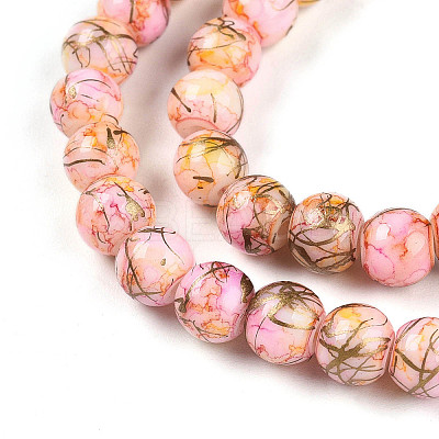 Baking Paint Glass Beads Strands DGLA-N003-6mm-B02-1