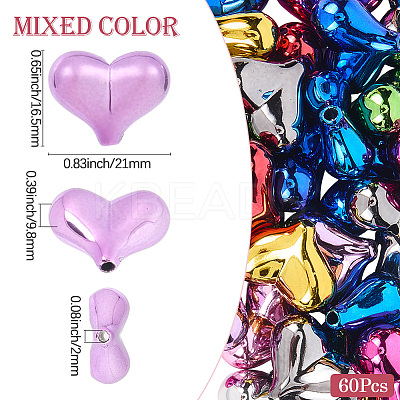 60Pcs UV Plating Opaque Acrylic Beads MACR-SP0001-66-1