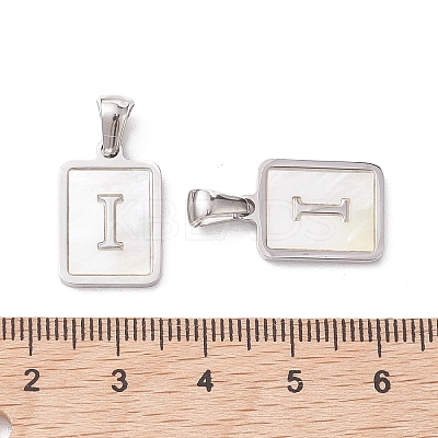 304 Stainless Steel Pave Shell Pendants STAS-G327-01P-I-1