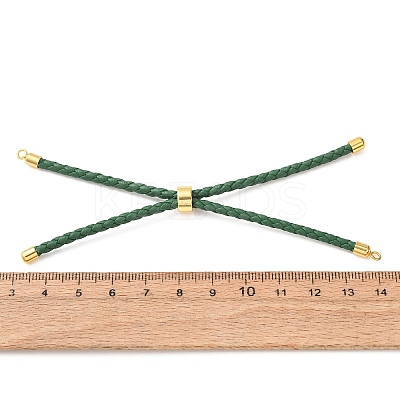 Adjustable Round Braided Microfiber Leather Cord Bracelet Making KK-CBAC260-01G-25-1