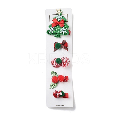 Christmas Theme Cloth Felt Fabric Alligator Hair Clip OHAR-R100-01B-1