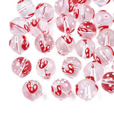 Transparent Glass Enamel Beads GLAA-N049-026-1