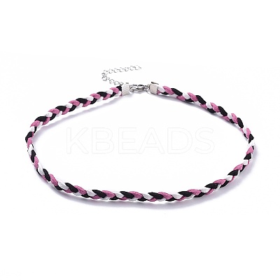 Faux Suede Cord Braided Necklaces NJEW-JN02505-01-1