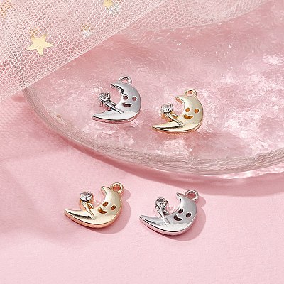 4Pcs 2 Colors Rack Plating Alloy Rhinestone Pendants FIND-YW0003-60-1