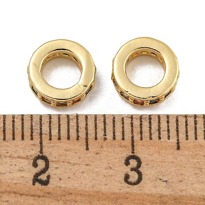 Rack Plating Brass Micro Pave Clear Cubic Zirconia Beads KK-U030-32G-04-1