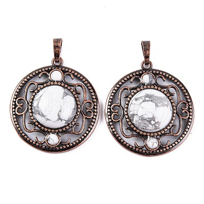 Natural Howlite Pendants G-Q158-03-03-1