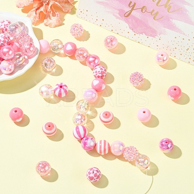 100Pcs Transparent & Opaque Acrylic Beads SACR-CJ0001-85-1