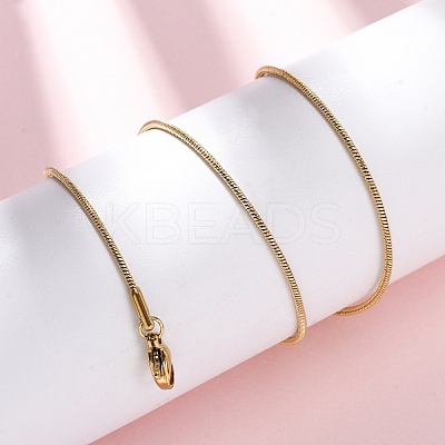 304 Stainless Steel Round Snake Chain Necklaces NJEW-T016-19G-1
