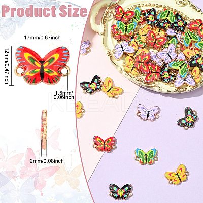 50Pcs 5 Colors Printed Alloy Connector Charms FIND-CJ0004-60-1