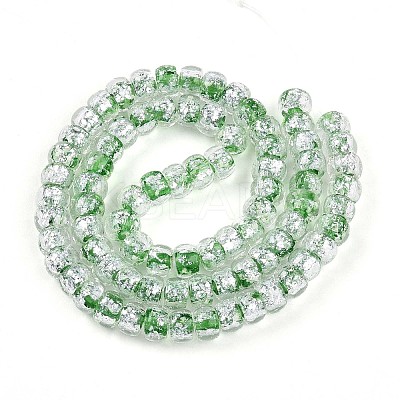 Luminous Handmade Silver Foil Glass Beads Strands FOIL-N029-02B-06-1