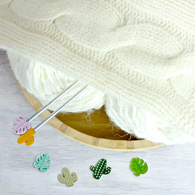 Cactus & Monstera Leaf Food Grade Eco-Friendly Silicone Beads DIY-DC0002-22-1