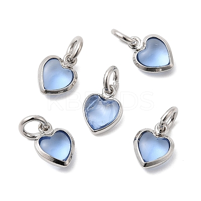 Brass Pave Cubic Zirconia Pendants KK-Z137-21P-07-1