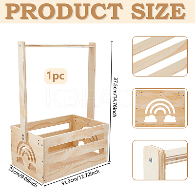 Rectangle Wooden Baby Shower Closet Crates ODIS-WH0099-102A-1