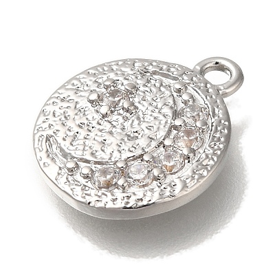 Brass Micro Pave Cubic Zirconia Pendants KK-U038-08P-1
