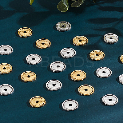 80Pcs 2 Colors Tibetan Style Alloy Spacer Beads FIND-LP0001-51-1