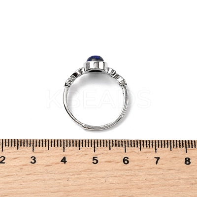 Natural Lapis Lazuli Finger Rings RJEW-A084-04P-10-1