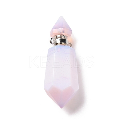 Faceted Glass Perfume Bottle Pendants GLAA-G080-01J-P-1