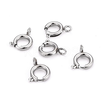 Non-Tarnish 304 Stainless Steel Spring Ring Clasps STAS-F224-02P-C-1