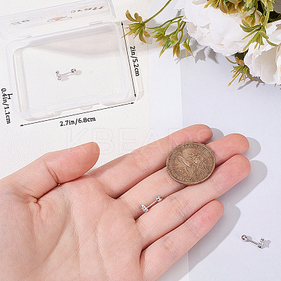2 Pairs 925 Sterling Silver Micro Pave Clear Cubic Zirconia Flower Cartilage Earrings EJEW-BBC0001-57P-1