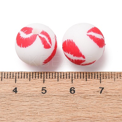Food Grade Eco-Friendly Printed Silicone Beads SIL-A013-01A-03-1