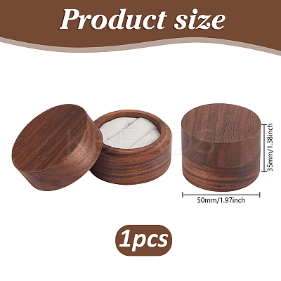 2-Slot Round Wood Ring Storage Boxes CON-HY0001-05D-1