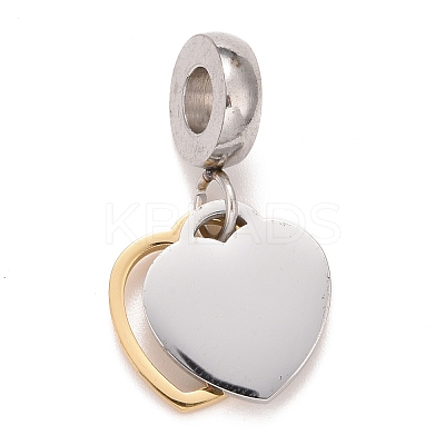 304 Stainless Steel European Dangle Charms STAS-I194-23GP-1