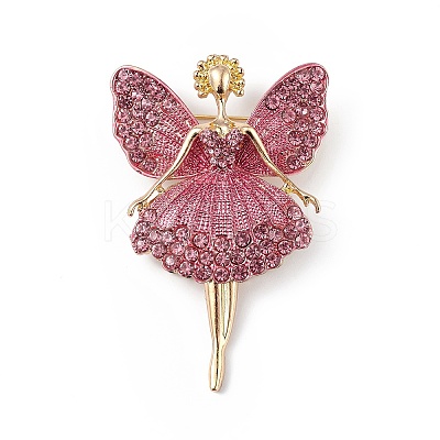 Butterfly Dancer Enamel Pin with Rhinestone LS-JEWB-P016-01G-02-1
