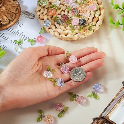 28Pcs 14 Colors Glass Pendant GLAA-TA0002-26-1