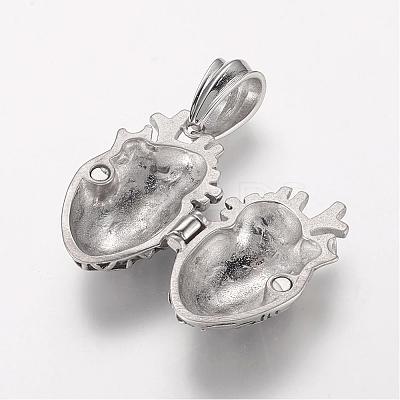 304 Stainless Steel Locket Pendants STAS-P137-19AS-1