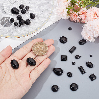 28Pcs 14 Styles Natural & Synthetic Mixed Gemstone Cabochons G-HY0001-59-1