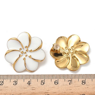 304 Stainless Steel Flower Stud Earrings LS-EJEW-A147-01G-1