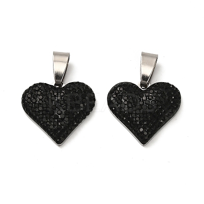 201 Stainless Steel Clay Pendants STAS-R166-02A-P-1