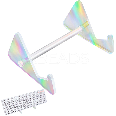 1-Tier Acrylic Keyboard Display Stands with Platinum Plated Iron Supports ODIS-WH20015-06A-03-1
