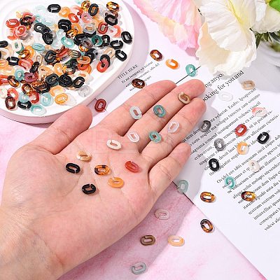 560Pcs 7 Colors Opaque Acrylic Linking Rings SACR-CJ0001-18-1
