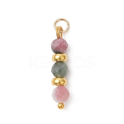 Natural Colorful Tourmaline Faceted Round Pendants PALLOY-JF04907-1