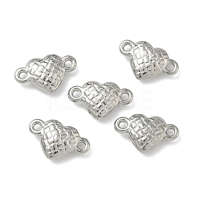304 Stainless Steel Tartan Heart Links Connector Charms STAS-D211-14B-P-1