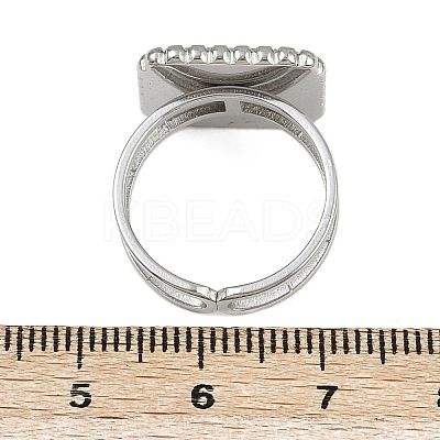Square 304 Stainless Steel Enamel Finger Rings for Women RJEW-G355-06P-02-1