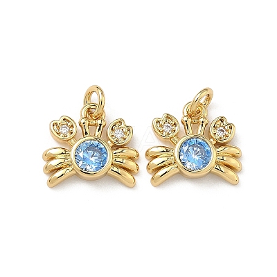 Brass Micro Pave Cubic Zirconia Charms X-KK-C252-03G-1